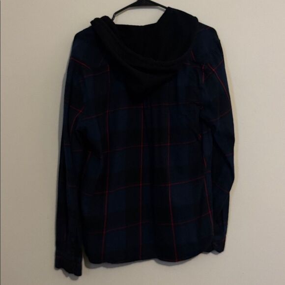 Caliville Plaid button up hooded shirt jacket - Picture 2 of 6